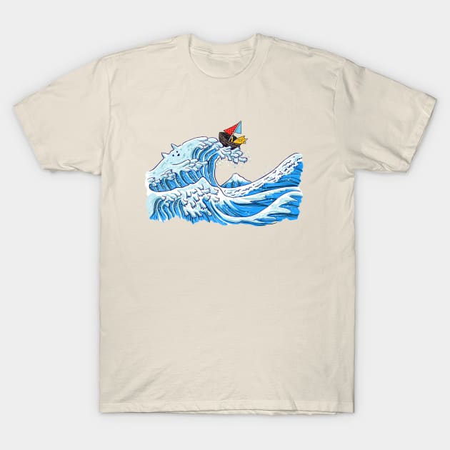 Hokusai Great Cat Wave T-Shirt by Elvedee